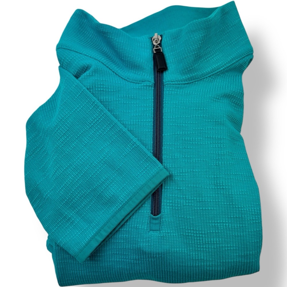 Robert Graham Turquoise ¼ Zip Pullover Sweater Rayon Blend Men's 3XL Classic Fit